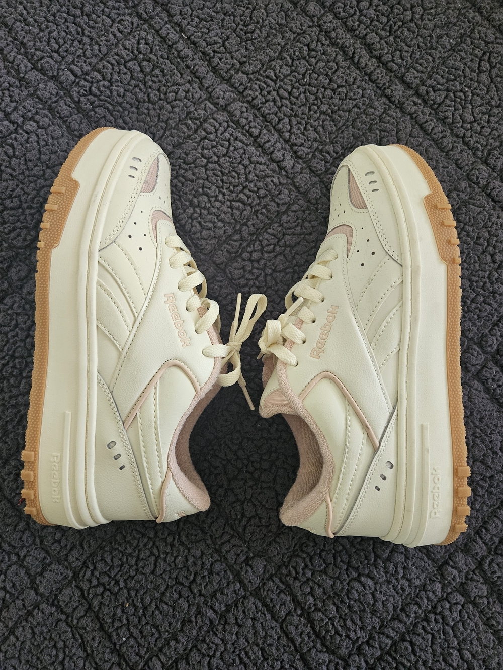 Reebok Low-Top Sneakers in Cream and Light Pink with Gum Outsole